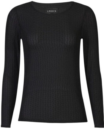 Liberté Dame Bluse 21345 Black Wavy Lines
