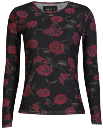 Libertã  Dame Bluse Mesh Black Pink Rose