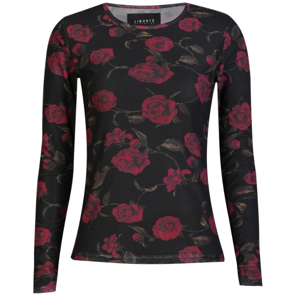 Libertã Dame Bluse Mesh Black Pink Rose