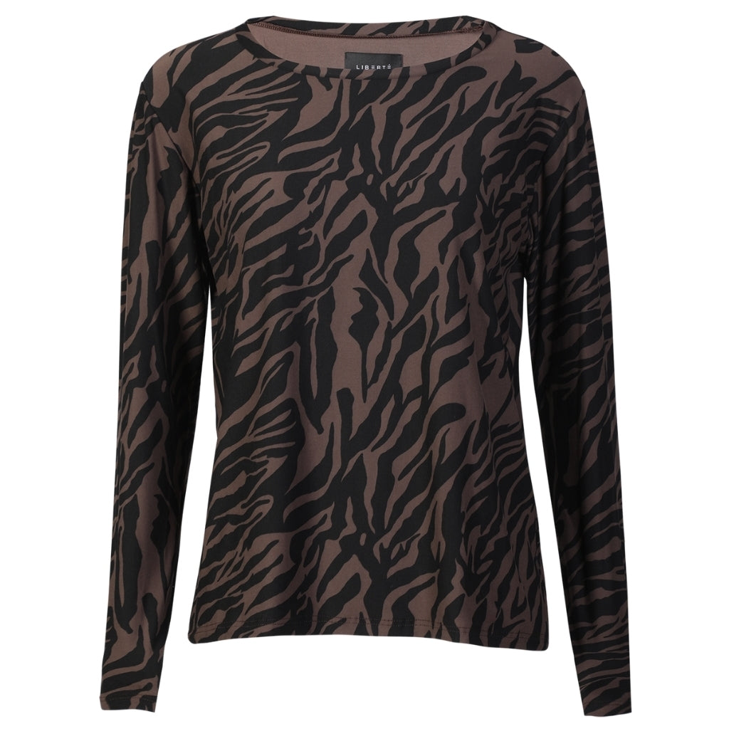 Liberte Dame Bluse Alma Dark Brown Zebra