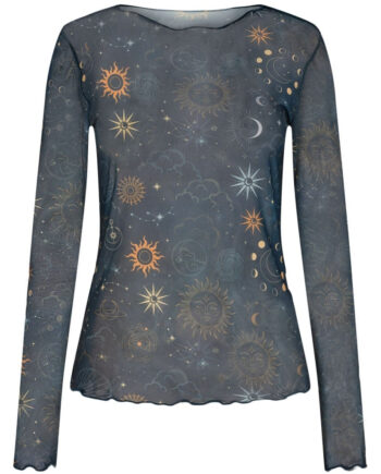 Liberte Dame Langærmet Mesh Top 4086 Nightsky Navy