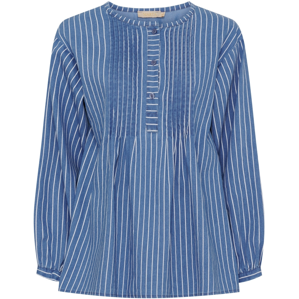 Marta Du Chateau Dame Bluse Mdceulalie 258008 Medium Blue