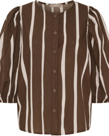 Marta Du Chateau Dame Bluse Mdcevelina 58130m Brown Stripe