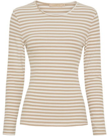 Marta Du Chateau Dame Langærmet  -shirt Mdcjosiane 49066 Beige Greggio