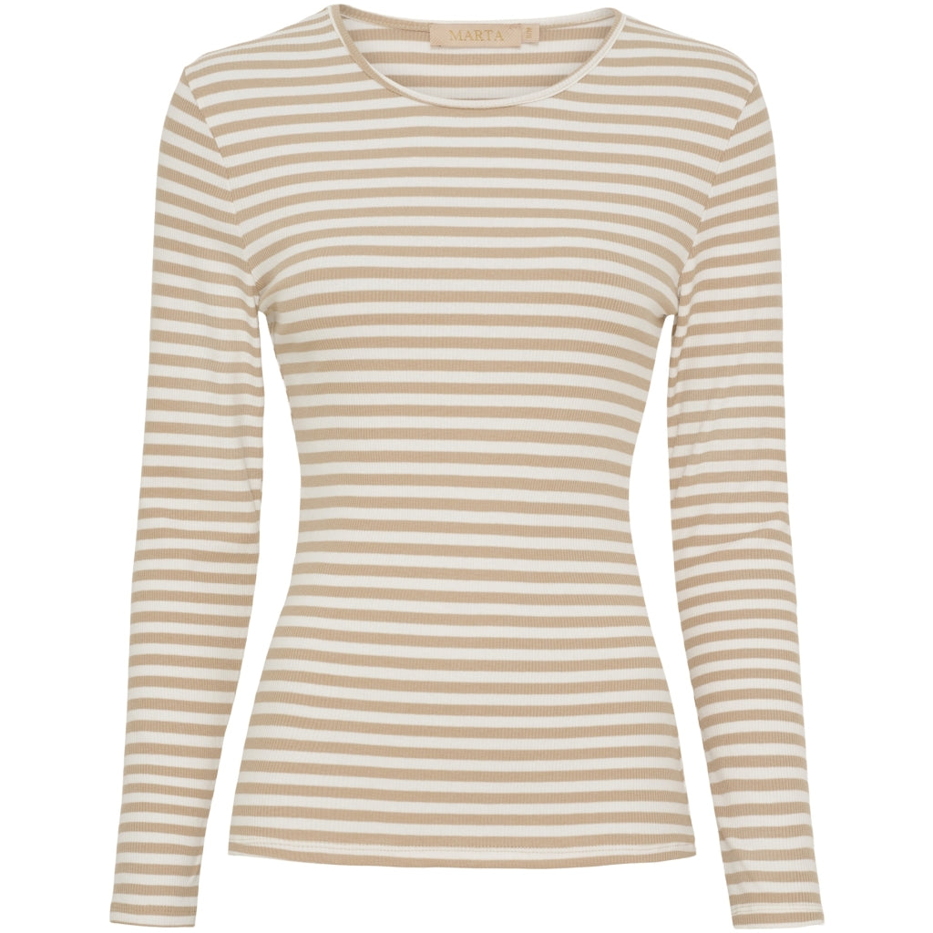 Marta Du Chateau Dame Langærmet -shirt Mdcjosiane 49066 Beige Greggio