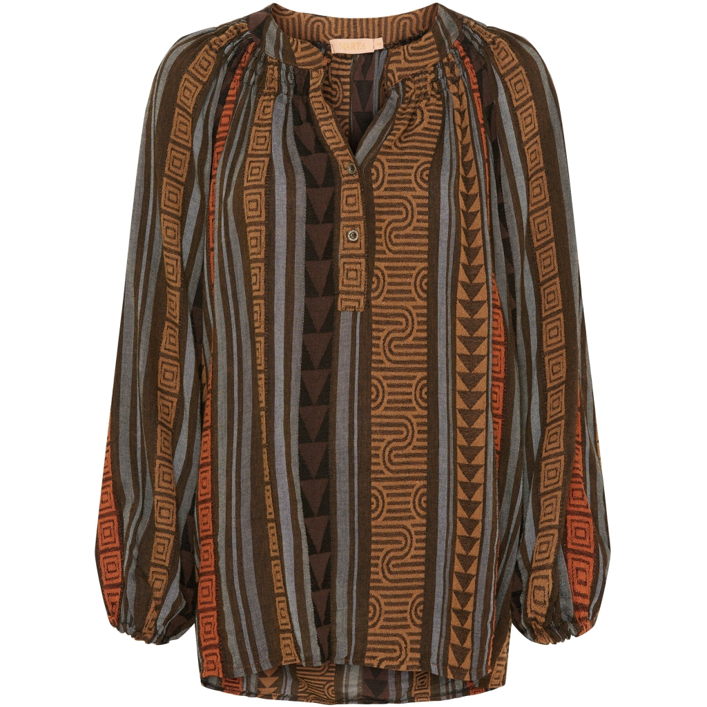 Marta Du Chateau Dame Skjorte Mdcemily 5483 Marrone2