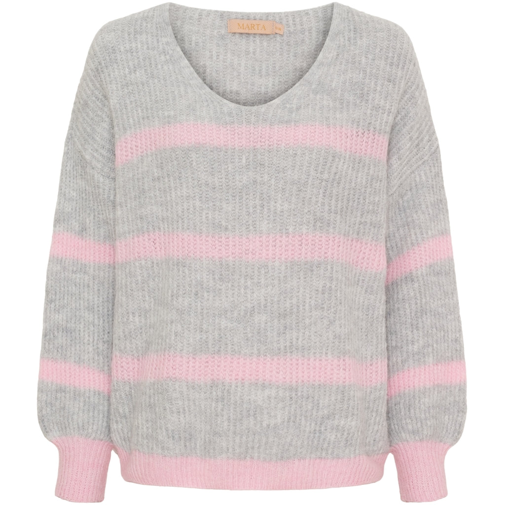 Marta Du Chateau Dame Strik Mdccarene 2402 Lightgrey Babypink