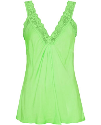 Marta Du Chateau Dame Top Med Blondekant 21336 Fluo Verde