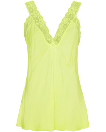 Marta Du Chateau Dame Top Med Blondekant 21336 Fluo Yellow