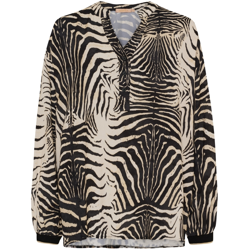 Marta Du Chateau Dame Trøje Mdcveronique 36108 Nero Zebra