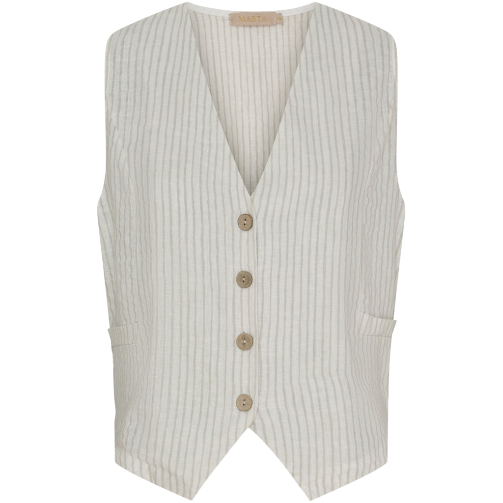 Marta Du Chateau Dame Vest Mdcedel Stripe Grey