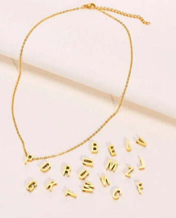 Muun Studios Bogstav  -  Halskæde 18k Guldbelagt H074 Guld