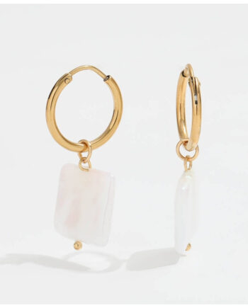 Muun Studios Perl Pendant øreringe 18k Guldbelagt Guld