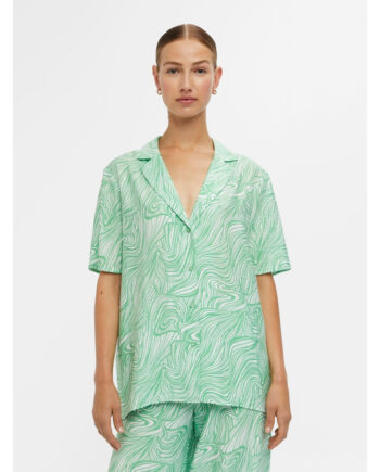 Object Dame Skjorte Objtyllah Absinthe Green Cloud Dancer