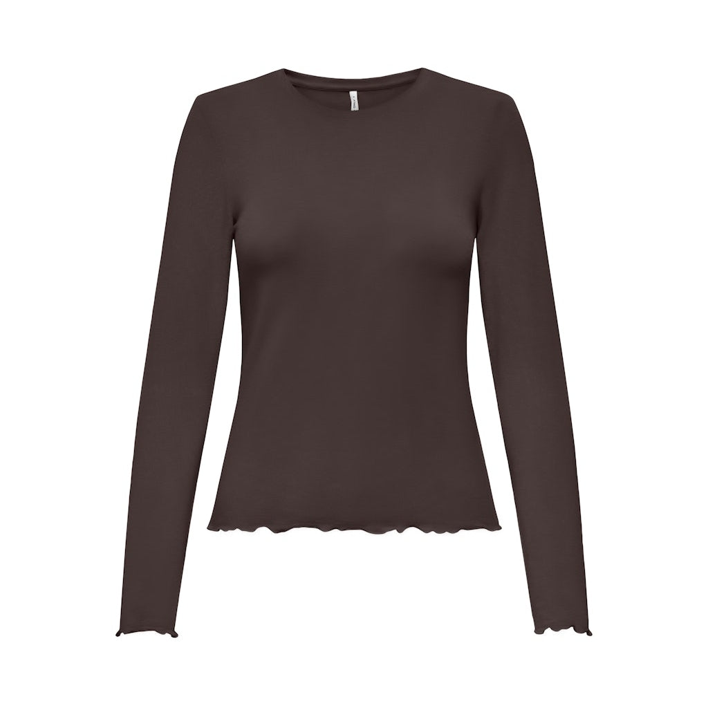 Onely Dame Langærmet Top Onlvirro Seal Brown