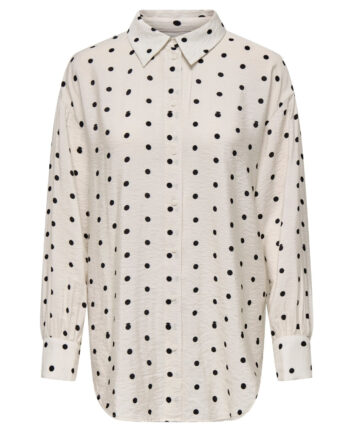 Only Dame Bluse Onllilian Cloud Dancer Black Dots