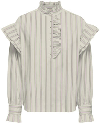Only Dame Bluse Onlmalou Bone White Pink Lady   Hedge Green