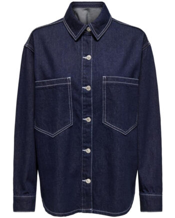 Only Dame Jakke Onlnehva Dark Blue Denim