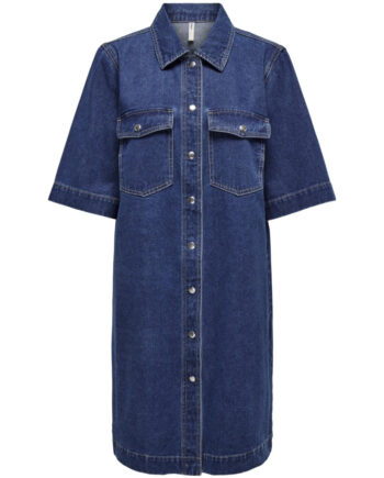 Only Dame Kjole Onlbelle Dark Blue Denim