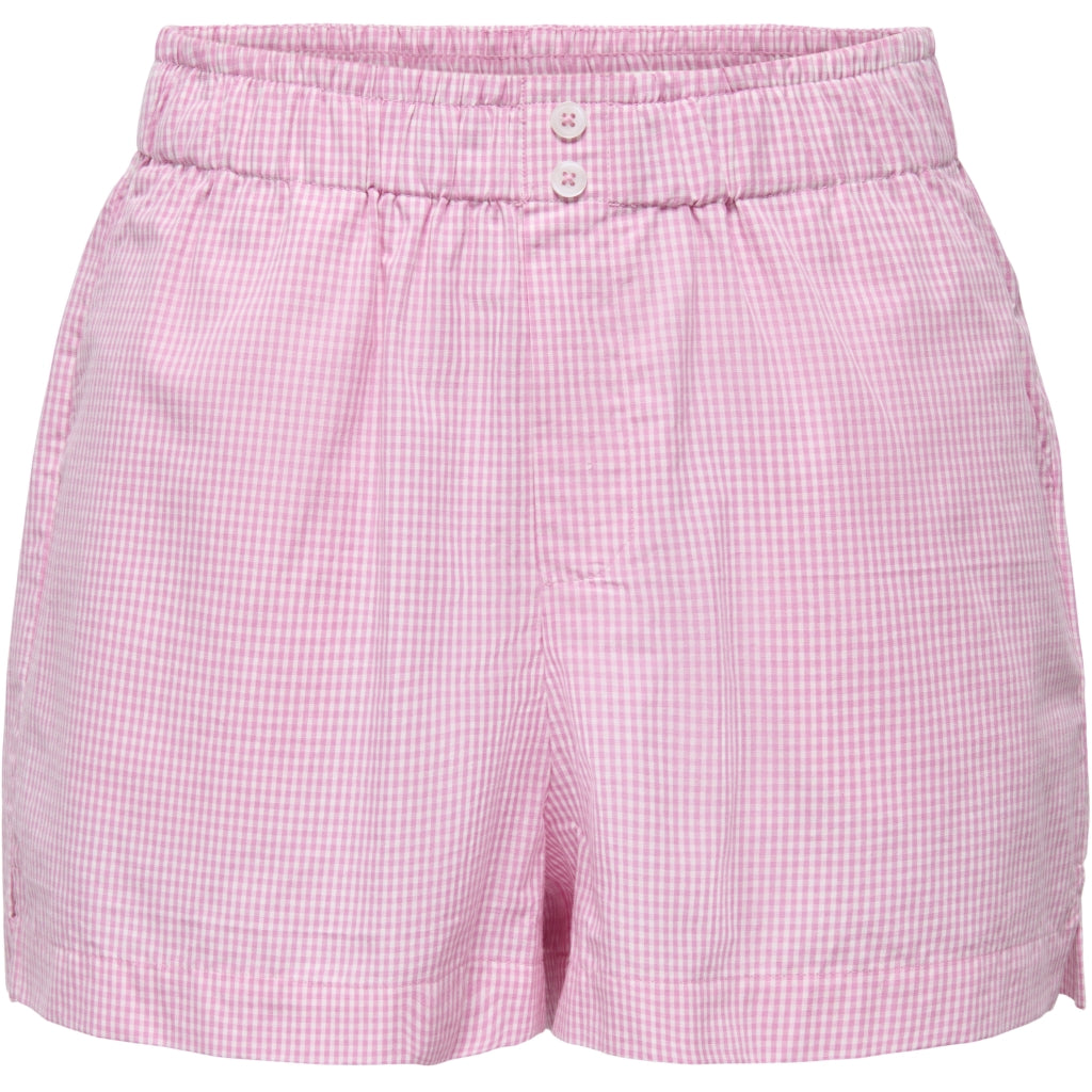 Only Dame Shorts Onlfilucca Fuchsia Pink Checks Bright White Small