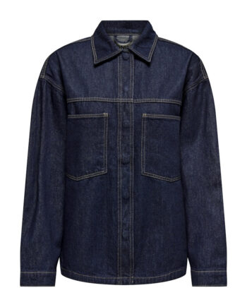 Only Dame Skjorte Onlemmie Dark Blue Denim