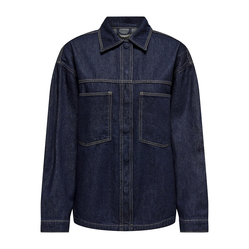 Only Dame Skjorte Onlemmie Dark Blue Denim