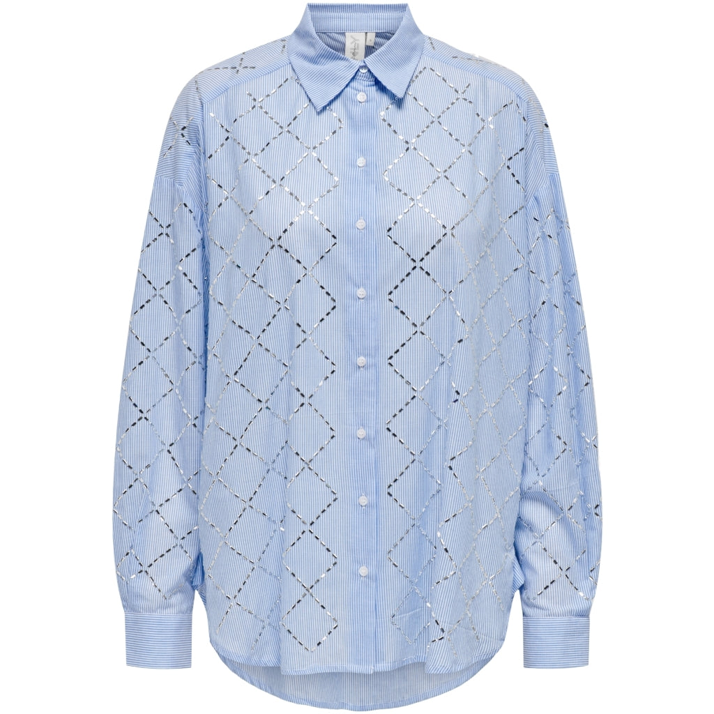 Only Dame Skjorte Onljulie Bright White Medium Blue