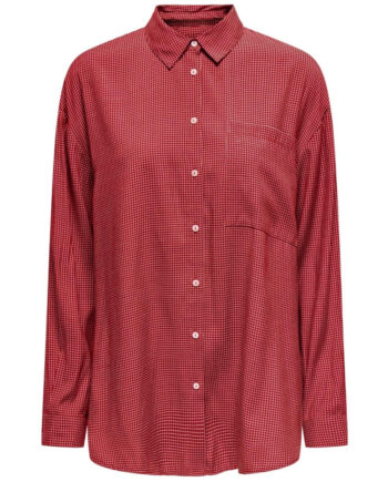 Only Dame Skjorte Onlmaggie Racing Red White