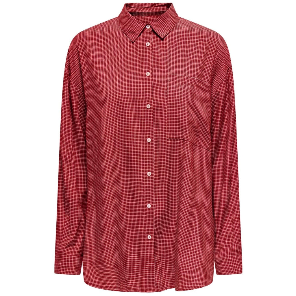 Only Dame Skjorte Onlmaggie Racing Red White