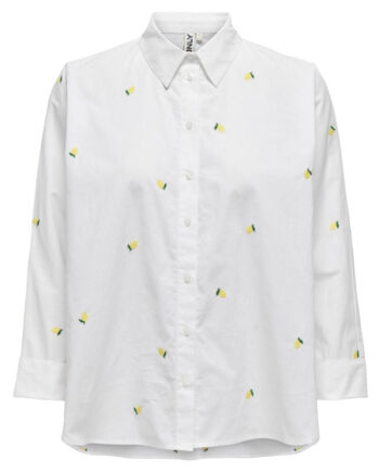 Only Dame Skjorte Onlnew Bright White Lemon