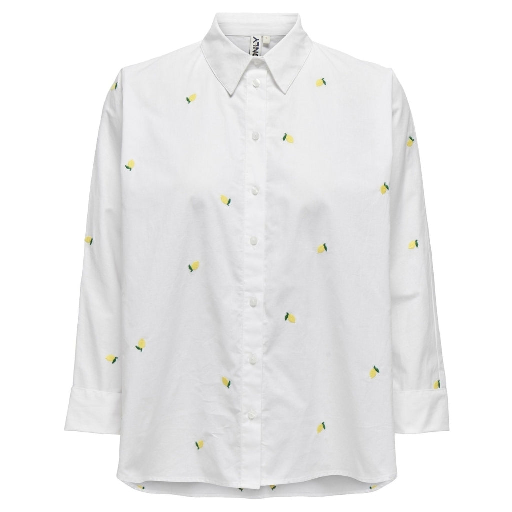 Only Dame Skjorte Onlnew Bright White Lemon