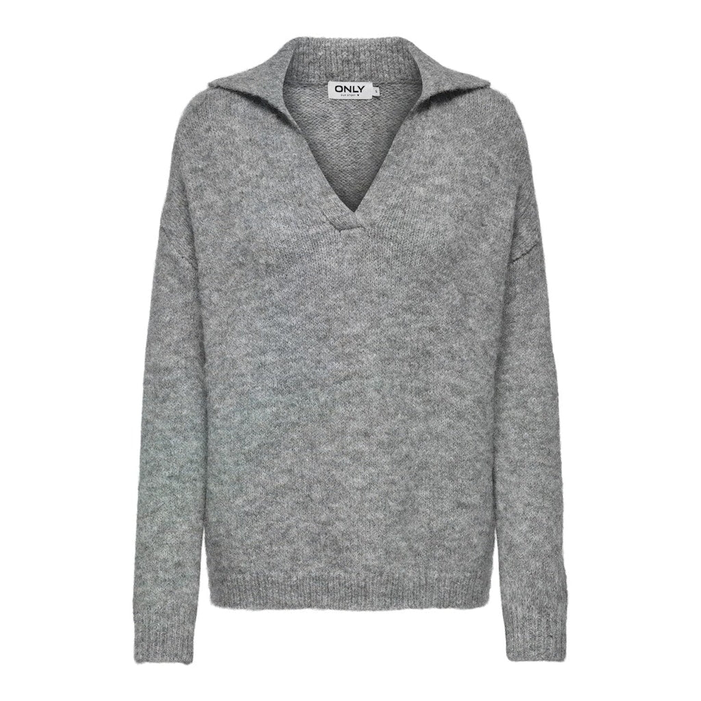Only Dame Strik Onlmaggie Light Grey Melange