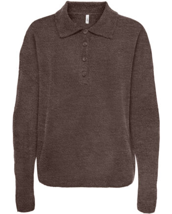 Only Dame Strik Polo Onltalio Chocolate Martini Detail:melange Dtm Horn Button
