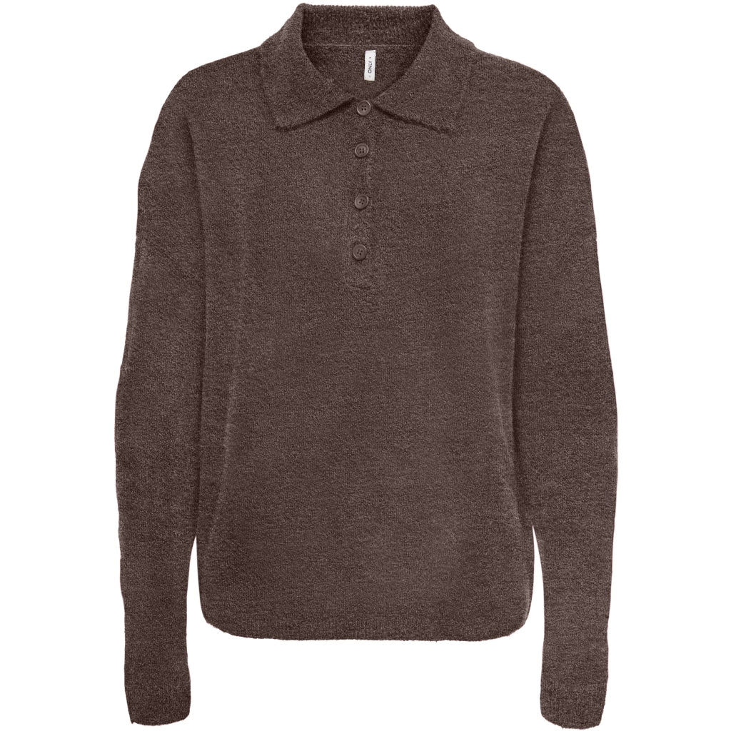 Only Dame Strik Polo Onltalio Chocolate Martini Detail:melange Dtm Horn Button