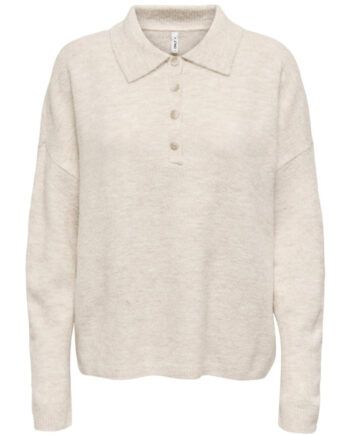 Only Dame Strik Polo Onltalio Whitecap Gray Detail:melange Dtm Horn Button
