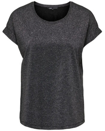 Only Dame Top Onlmoster Black Silver Lurex