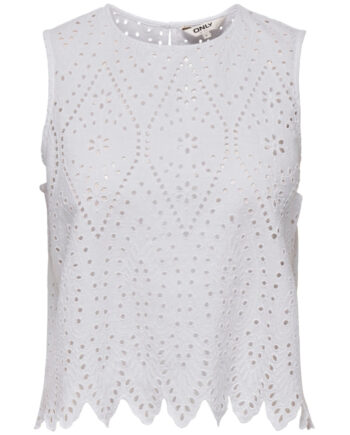 Only Dame Top Onltulum Bright White Bright White Emb