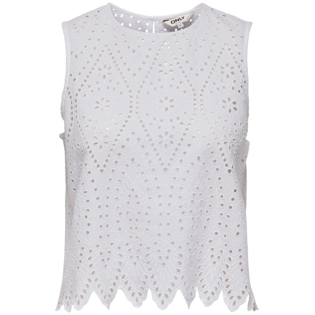 Only Dame Top Onltulum Bright White Bright White Emb