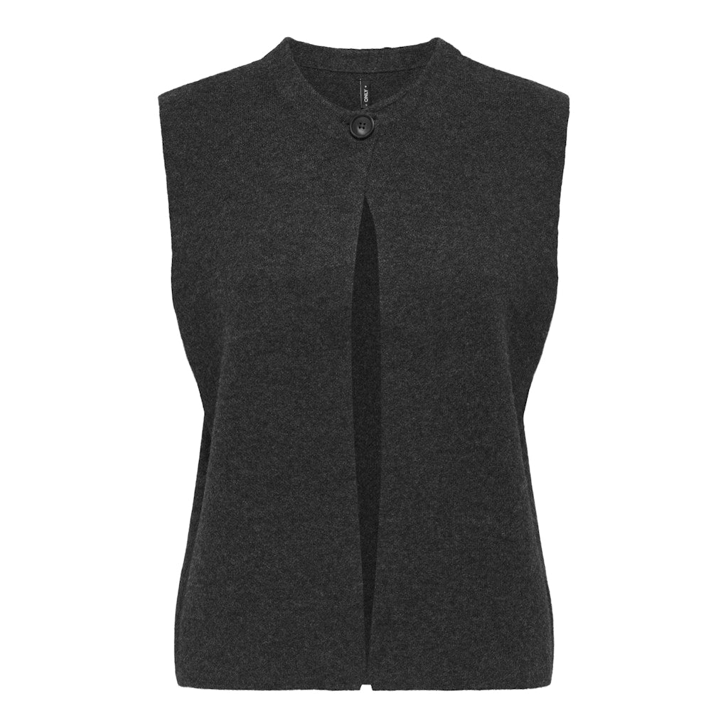 Only Dame Vest Onlanneli Dark Grey Melange