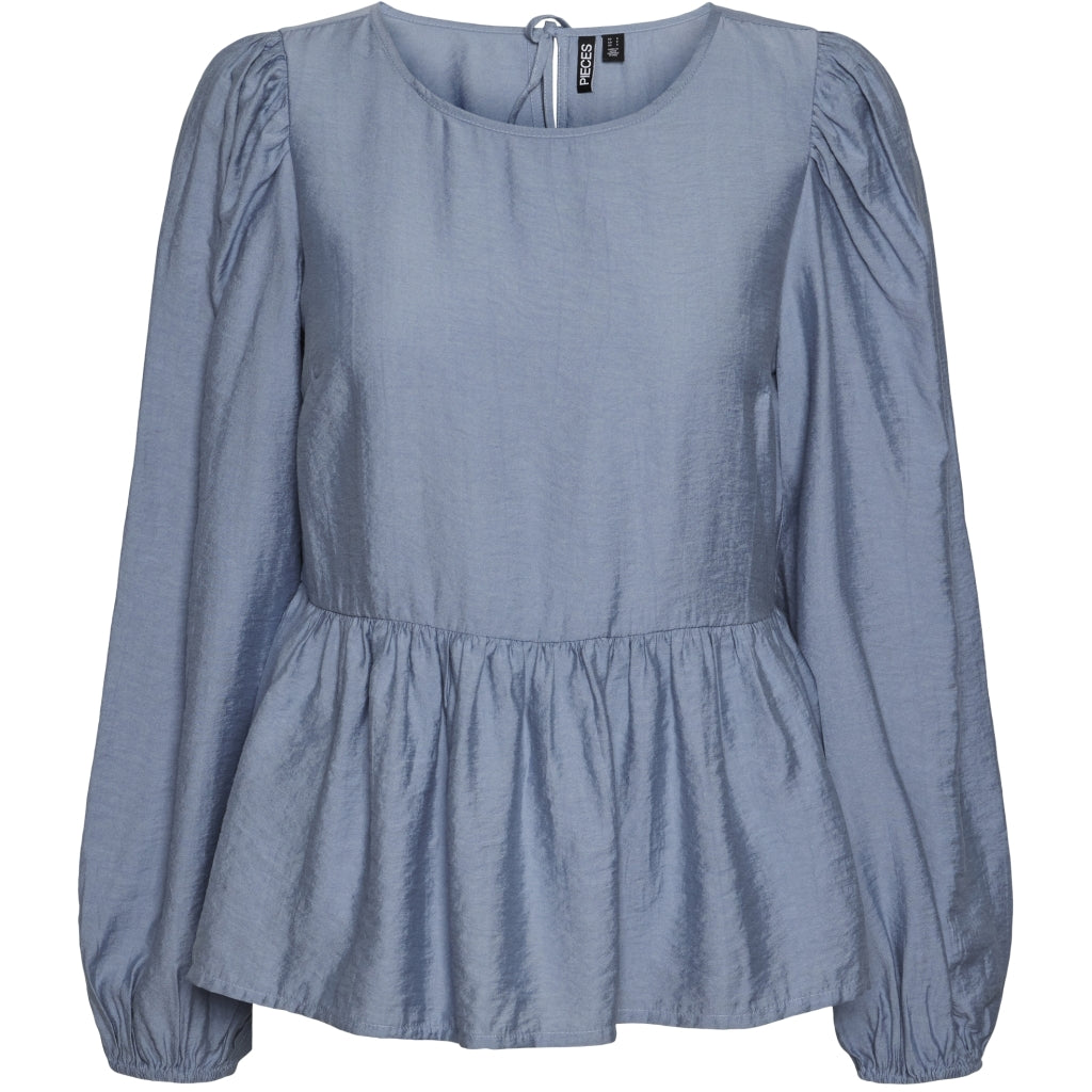Pieces Dame Bluse Pcniko Faded Denim