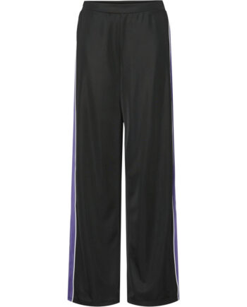 Pieces Dame Bukser Pcfelicia Black Ultraviolet White Stripe