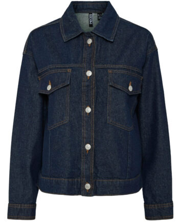Pieces Dame Jakke Pcelma Dark Blue Denim Rinse Wash