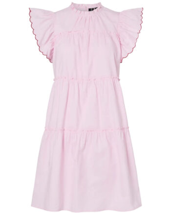 Pieces Dame Kjole Pcjilla Pink Tulle Goji Berry Stitching