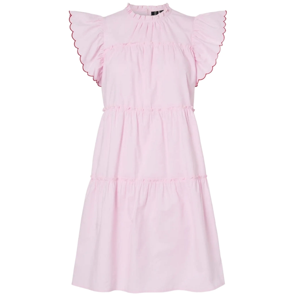 Pieces Dame Kjole Pcjilla Pink Tulle Goji Berry Stitching