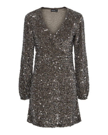 Pieces Dame Kjole Pckam Morel Silver Sequins