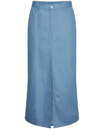 Pieces Dame Nederdel Pcasta Light Blue Denim