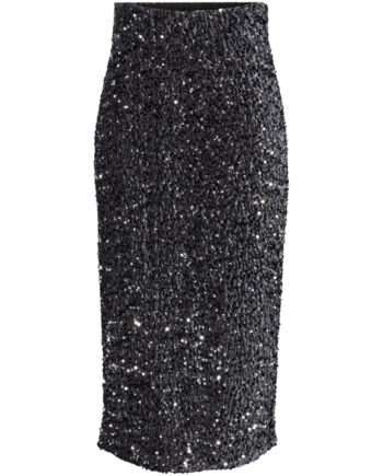 Pieces Dame Nederdel Pckam Magnet Black Silver Sequins