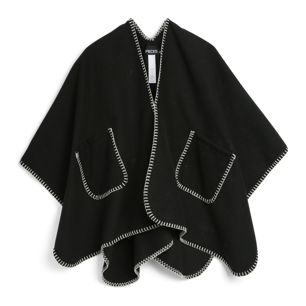 Pieces Dame Poncho Pcnadja Black
