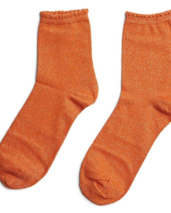 Pieces Dame Strømper Pcsebby Persimmon Orange Tones Lurex