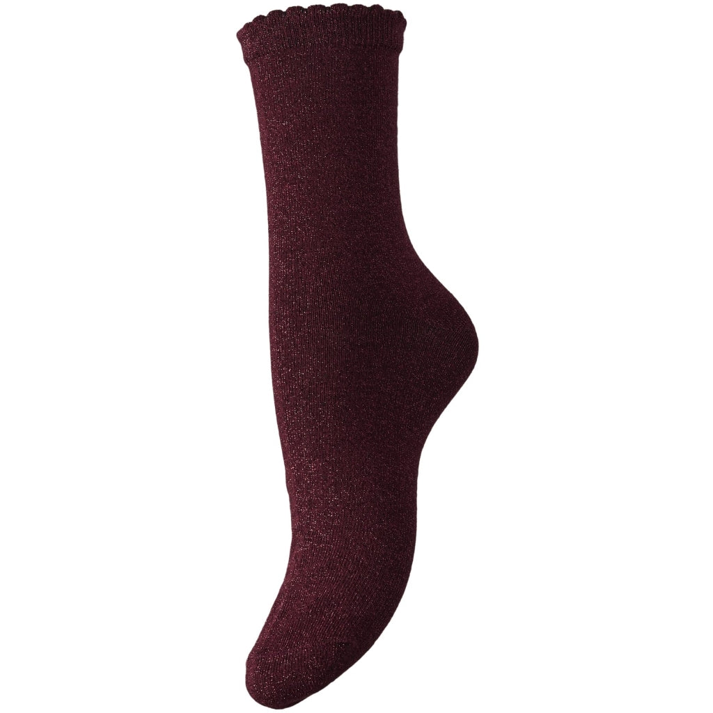 Pieces Dame Strømper Pcsebby Tawny Port Toned Lurex